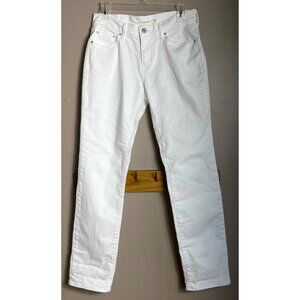 Levis 505 Tall Straight White Jeans Mid Rise Capsule Classic Womens 6 W28 L32